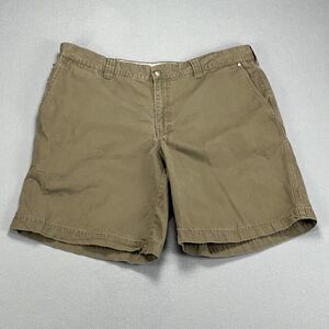 Columbia Shorts Men's 38 10L Chino Olive Green Khaki Cotton Canvas